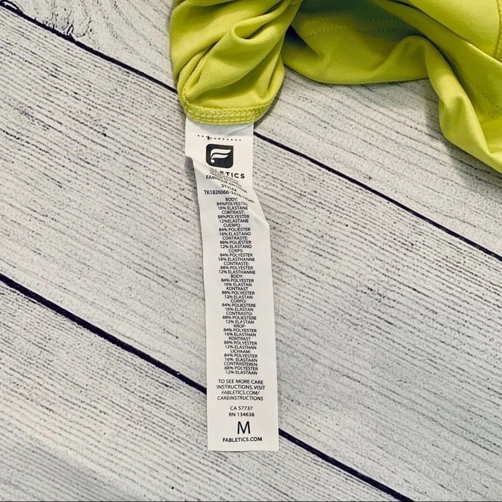 NWT Fabletics Neon Yellow Reese Tank Top - SZ M​​​​​​​​ - Picture 4 of 4